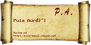 Puia Aurél névjegykártya